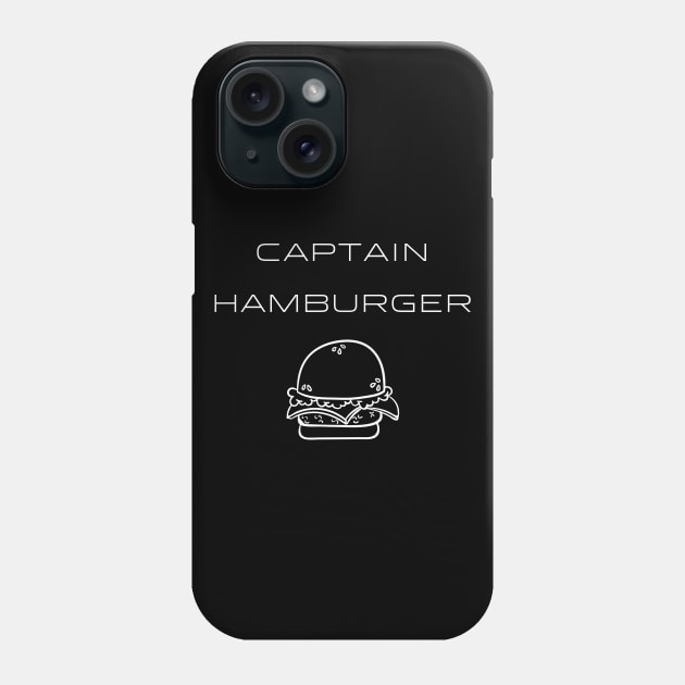 Captain Hamburger Typography White Design Phone Case by Stylomart