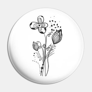 Summer time abstract black flowers Pin