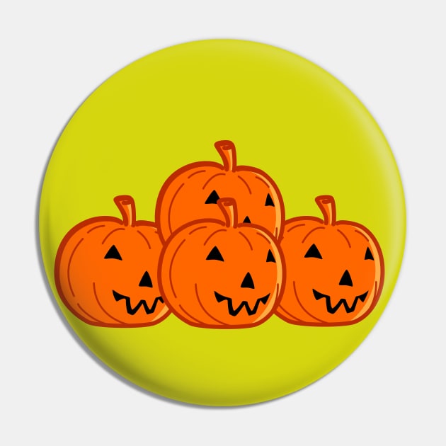 Smiling Halloween Pumpkins Pin by ShubShank