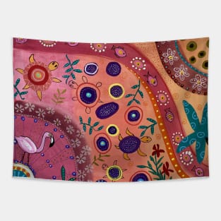 Flamingo Beach Tapestry