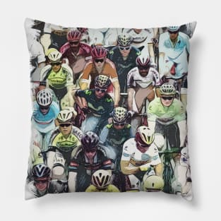 PELOTON / Abstract fan art / Cycling heroes series #01 Pillow