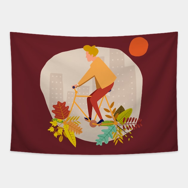 Nature Bike Tapestry by worldnomadfolk@gmail.com