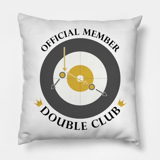 The "Double Club" - Black Text Pillow by itscurling