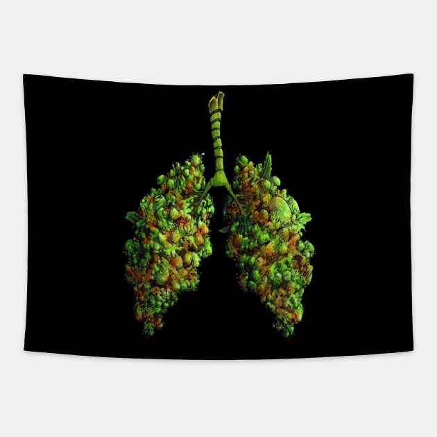 Funny Weed Lung Marijuana Tapestry by jrsv22