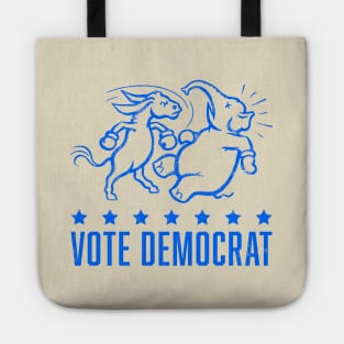 Vintage 1950's Vote Democrat Boxing Donkey (Blue) Tote