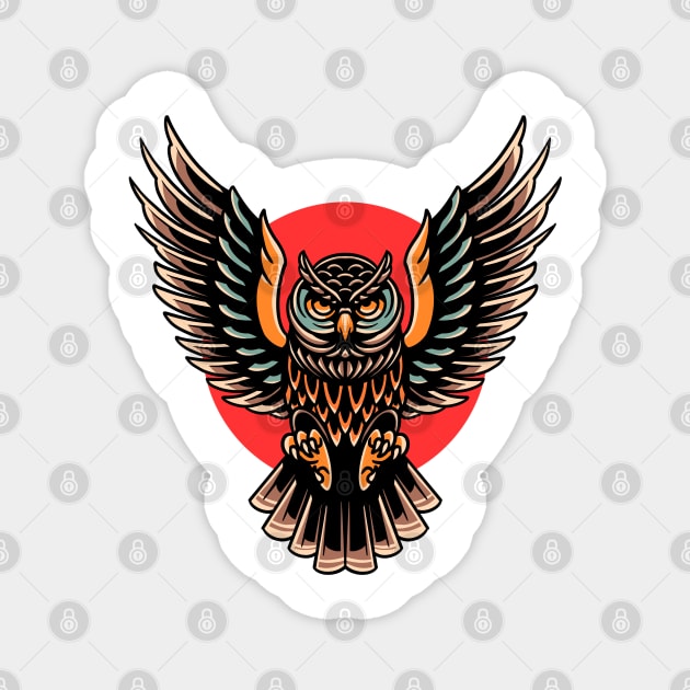 brave owl tattoo Magnet by donipacoceng