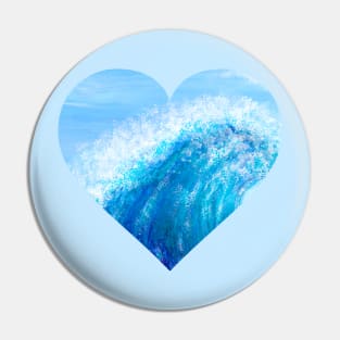 BLUE WAVE, HEART, GOOD VIBES, BLUE GEOMETRY, BUBBLES Pin