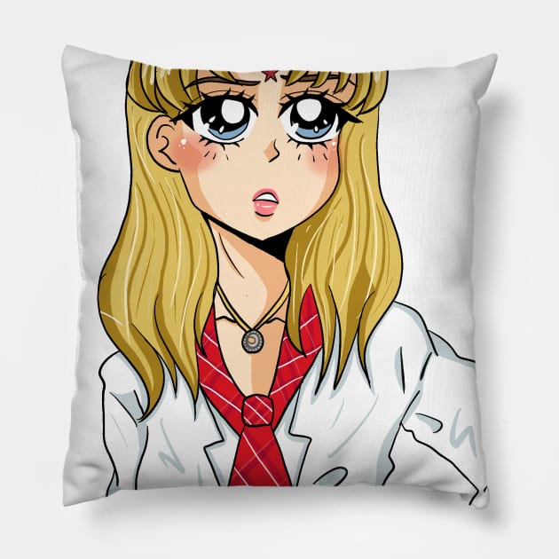 90's Anime Mia Colucci Backgroundless Pillow by Designs by Lita