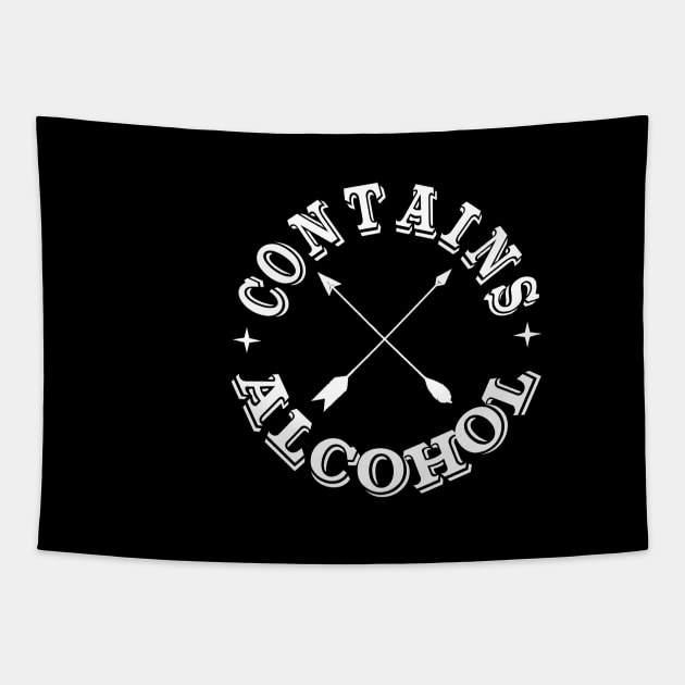 funny drinking logo contains alcohol Tapestry by pickledpossums