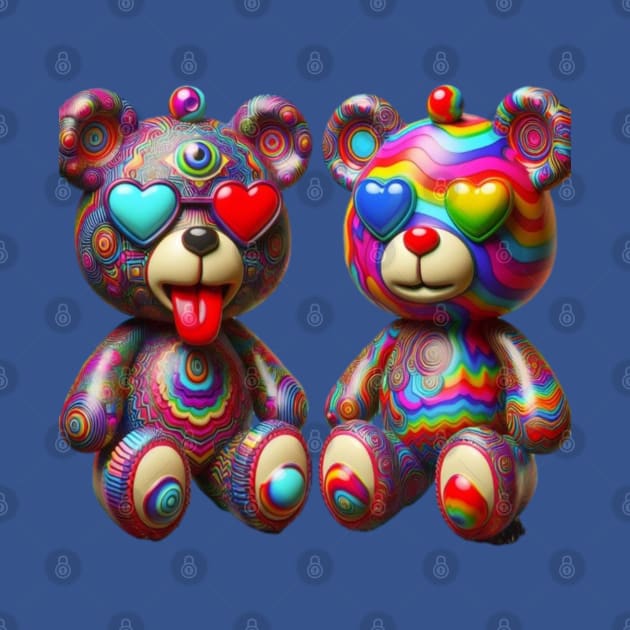 Trippy teddy bear by Out of the world