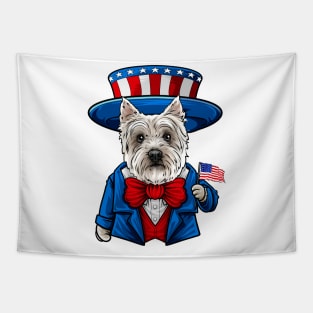 Fourth of July Westie Tapestry