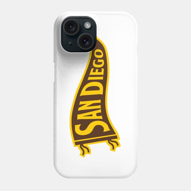 San Diego Pennant - White Phone Case by KFig21