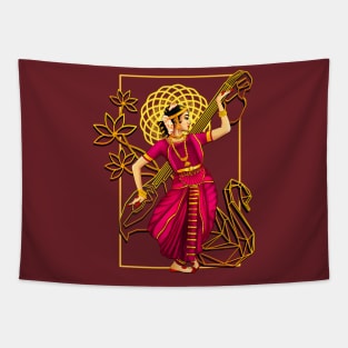 Saraswati - The Divine Dancer Tapestry