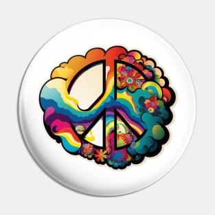 Groovy Psychedelic Peace Sign Pin