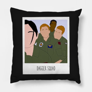 dagger squad photo with caption Pillow