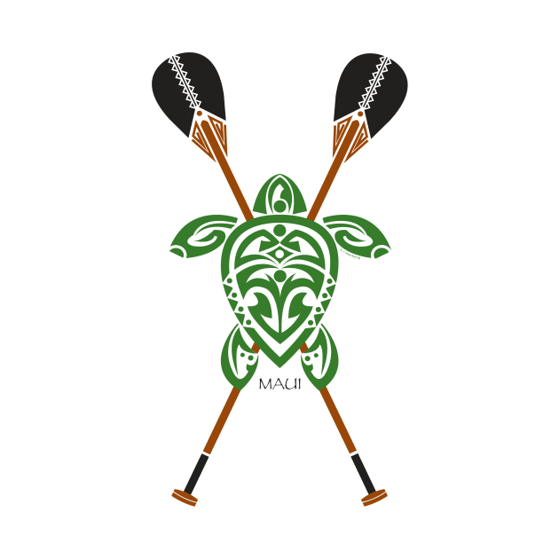 Green Tribal Turtle 2 Stand-Up / Maui by srwdesign