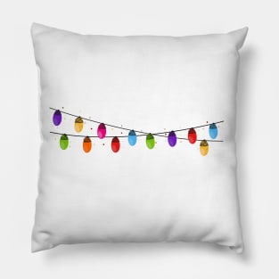 Colorful light bulb Merry Christmas Pillow