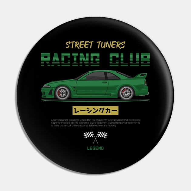 Street Tuner Green Skyline GTR R33 JDM Pin by GoldenTuners