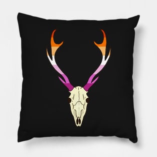 Lesbian Pride Deer Skull Pillow