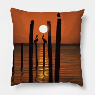 Bird Silhouette Sunset | Nature Pillow