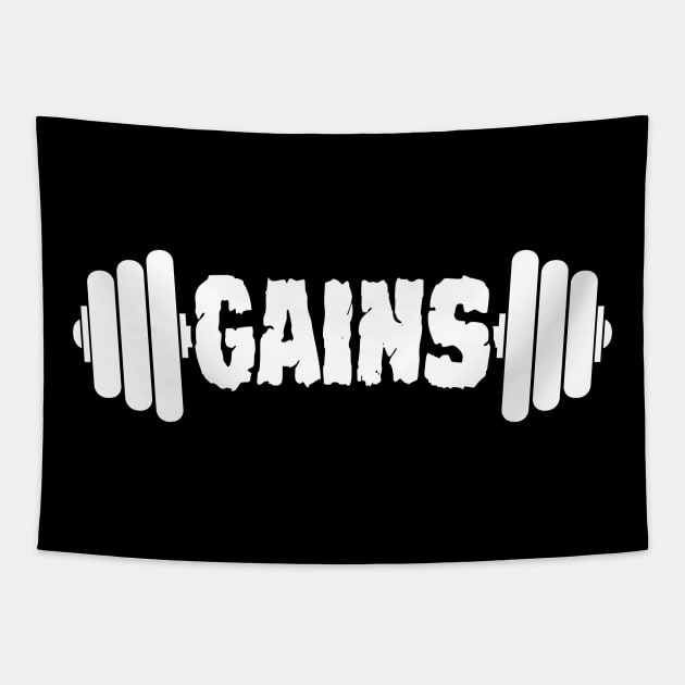 Gains Weight Lifting Tapestry by TextTees