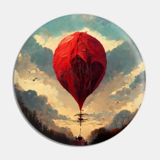 A Vividly Crimson Hot Air Balloon Pin