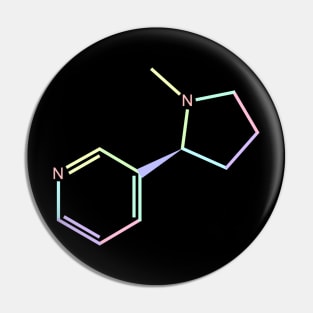 Nicotine Kawaii Pastel Rainbow Molecule Pin