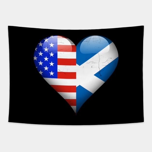 Half American Half Scottish - Gift for Scottish From Scotland Tapestry by Country Flags