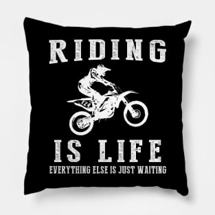 Dirtbike is Life: Where Waiting Kicks up the Dust! Pillow