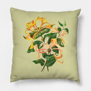 Honeysuckle Botanical Art Cut Out Pillow