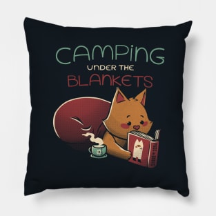 Camping Under The Blanket Book and Tea by Tobe Fonseca Pillow