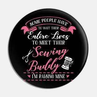 Sewing Mom and Baby Matching T-shirts Gift Pin