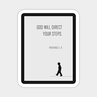 God will direct your steps | Bible verse Magnet