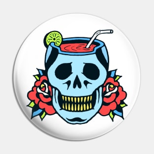 Juice in a Skull Glass Pin