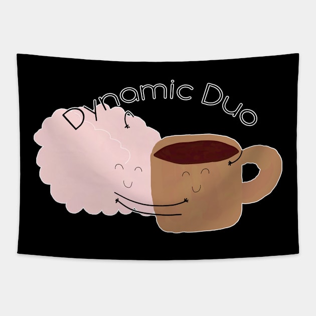 Coffee and Brain are the Dynamic Duo! Tapestry by Joselo Rocha Art