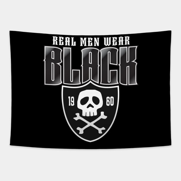 Real Men Wear Black Las Vegas Raiders Tapestry by stayfrostybro