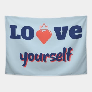 Love yourself quote for valentines day merch gift Tapestry