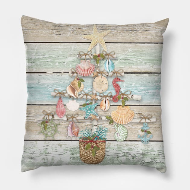 Coastal Christmas A Pillow by Jean Plout Designs