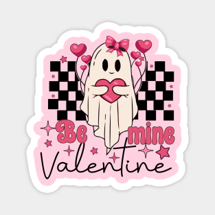 Be Mine Valentine Retro Boo Valentine's Day Ghost Magnet