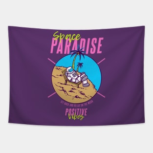 Space Paradise Summer Retro Vibes Tapestry