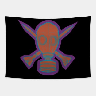 Gas Mask & Crossed Missiles Tapestry