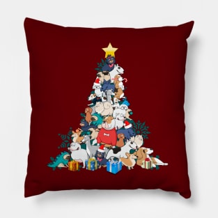Dogs Christmas Tree Christmas T-shirt Pillow