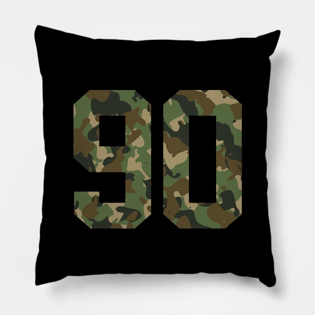 Camouflage number 90 Pillow by Eric Okore