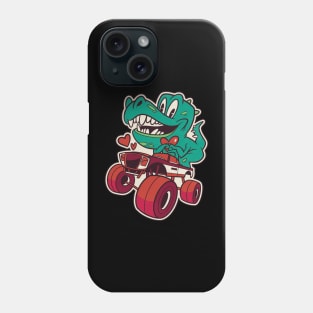 T-Rex driving a monstertruck Phone Case