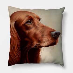 Watercolor Portrait of a Red Irish Setter Pillow