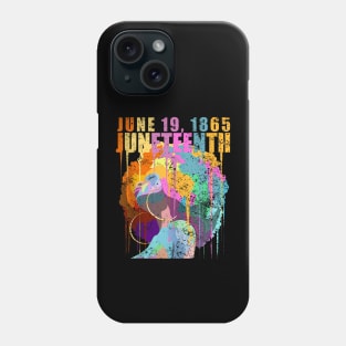 11 June 19 1865 Juneteenth Afro Woman Graffiti Art Phone Case