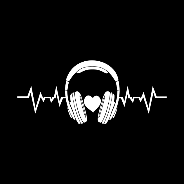 Music Heartbeat Sound Love Headphones Heart Rate by shirtontour