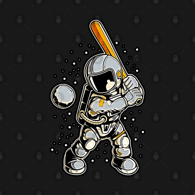 Astronaut Baseball • Funny And Cool Sci-Fi Cartoon Drawing Design Great For Anyone That Loves Astronomy Art by TeesHood