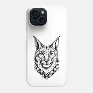 Lynx Wild Animal Nature Illustration Art Tattoo Phone Case