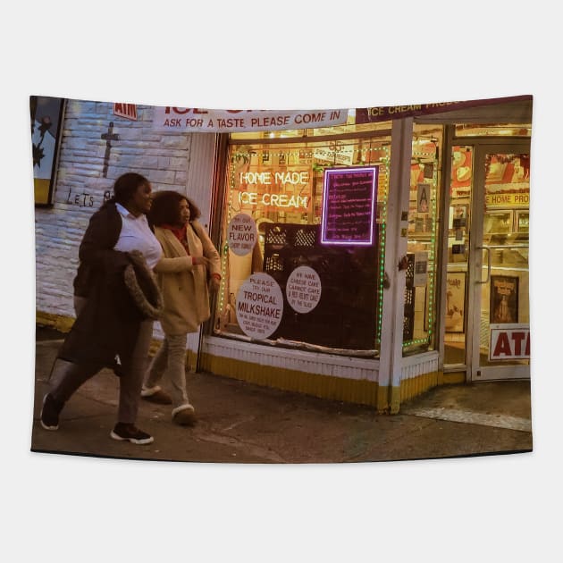 Ice Cream, Flatbush, Brooklyn, NYC Tapestry by eleonoraingrid